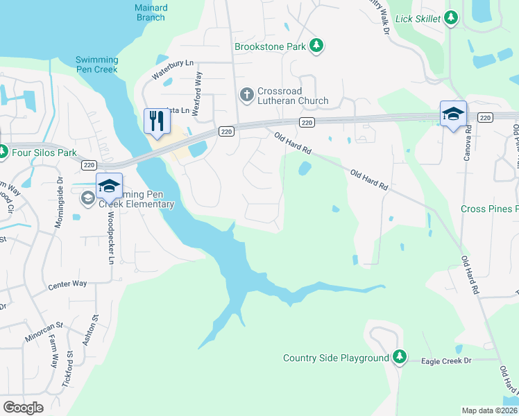 map of restaurants, bars, coffee shops, grocery stores, and more near 2195 Blue Heron Cove Drive in Orange Park