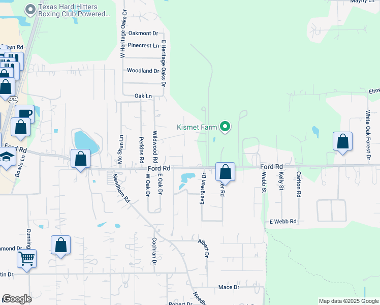 map of restaurants, bars, coffee shops, grocery stores, and more near 24085 Sears Lane in Porter