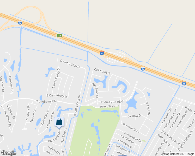 map of restaurants, bars, coffee shops, grocery stores, and more near 113 Oak Fern Court in LaPlace