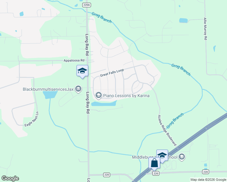 map of restaurants, bars, coffee shops, grocery stores, and more near 1920 High Prairie Lane in Middleburg