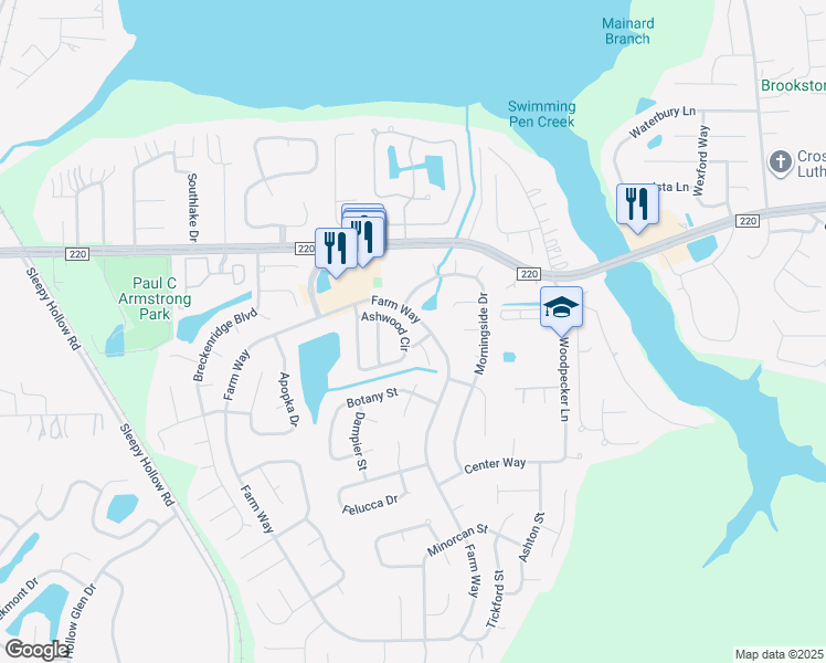 map of restaurants, bars, coffee shops, grocery stores, and more near 1673 Ashwood Circle in Middleburg