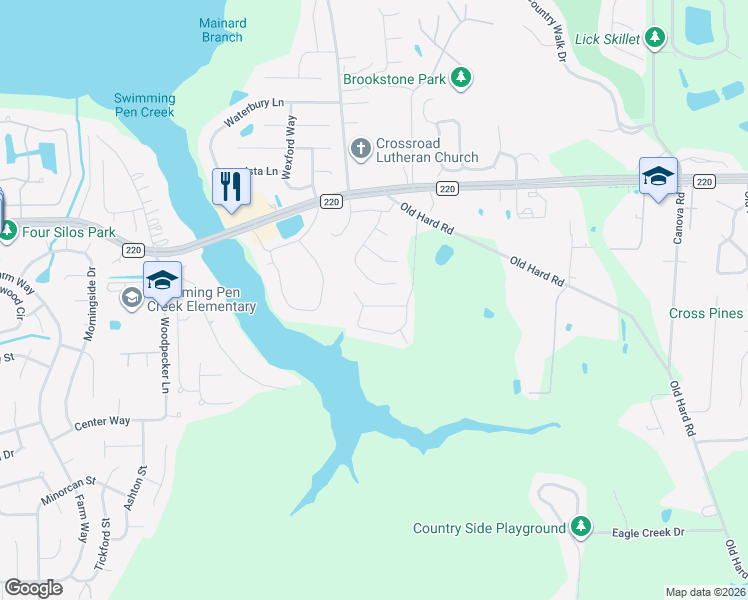 map of restaurants, bars, coffee shops, grocery stores, and more near 2195 Blue Heron Cove Drive in Orange Park
