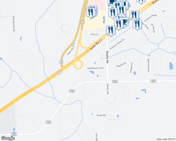 map of restaurants, bars, coffee shops, grocery stores, and more near 3905 Hideaway Lane in Middleburg