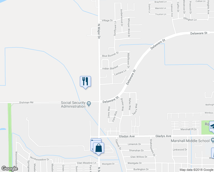 map of restaurants, bars, coffee shops, grocery stores, and more near 7935 Pecan Drive in Beaumont