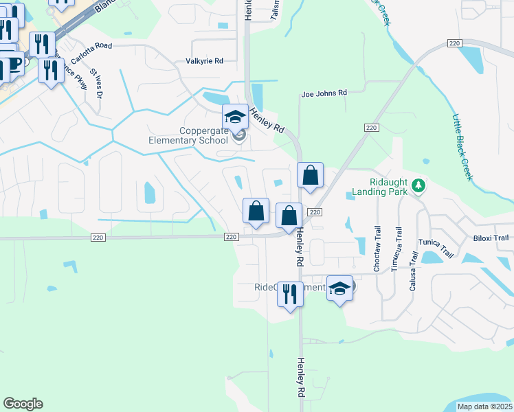 map of restaurants, bars, coffee shops, grocery stores, and more near 1784 Killarn Circle in Middleburg