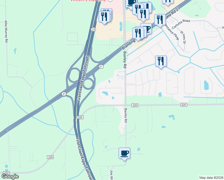 map of restaurants, bars, coffee shops, grocery stores, and more near 3735 Alcove Drive in Middleburg