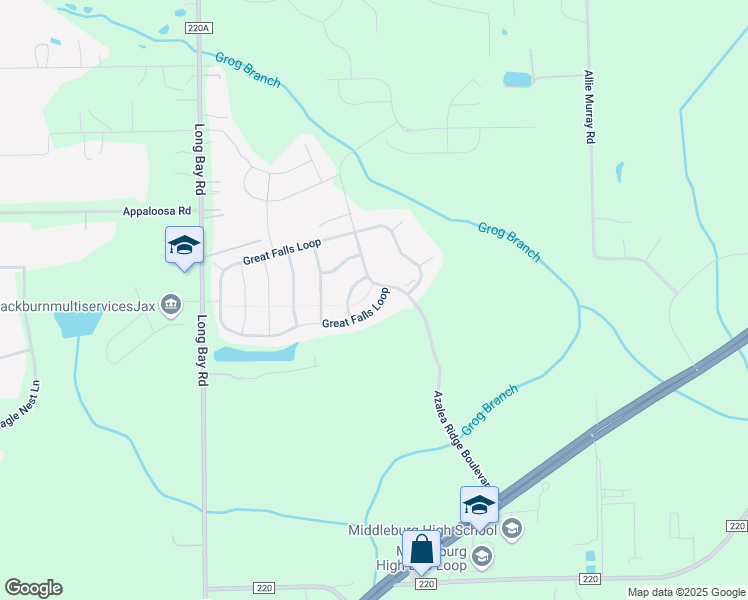 map of restaurants, bars, coffee shops, grocery stores, and more near 4269 Great Falls Loop in Middleburg