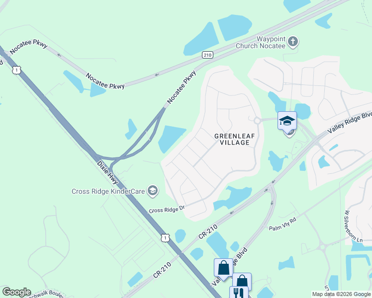 map of restaurants, bars, coffee shops, grocery stores, and more near 234 Brookline Trail in Ponte Vedra Beach