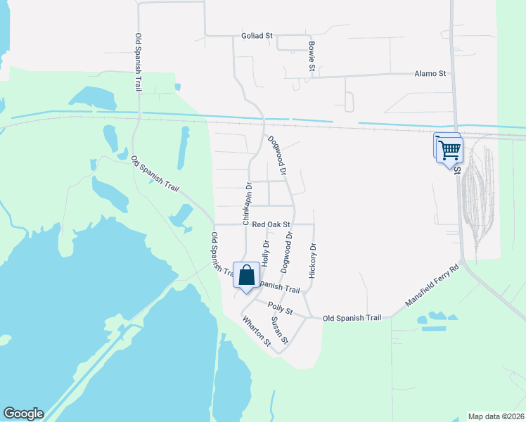 map of restaurants, bars, coffee shops, grocery stores, and more near 930 Red Oak Street in Vidor