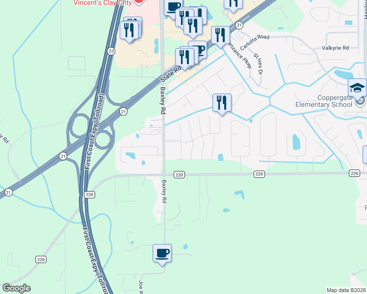 map of restaurants, bars, coffee shops, grocery stores, and more near 1882 Alberta Court South in Middleburg