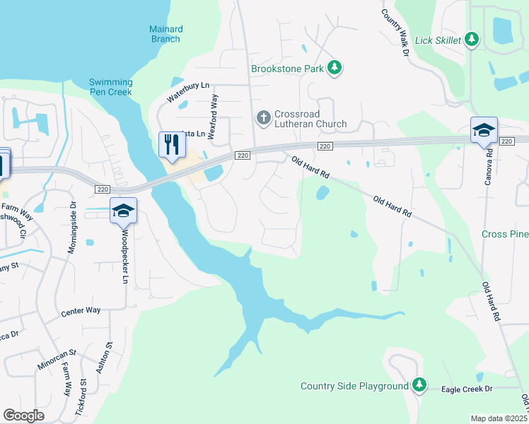 map of restaurants, bars, coffee shops, grocery stores, and more near 1957 Cedar River Court in Orange Park