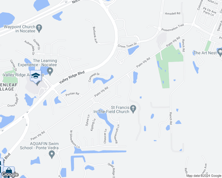 map of restaurants, bars, coffee shops, grocery stores, and more near 644 Battlegate Lane in Ponte Vedra Beach