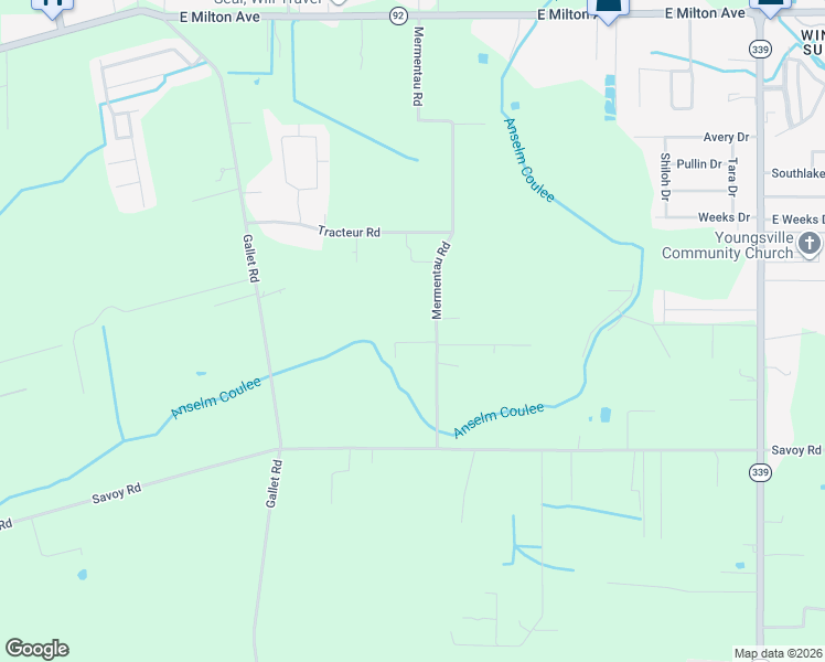 map of restaurants, bars, coffee shops, grocery stores, and more near 442 Mermentau Road in Youngsville