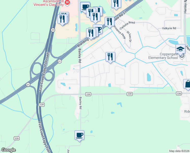 map of restaurants, bars, coffee shops, grocery stores, and more near 1883 Mackenzie Court North in Middleburg