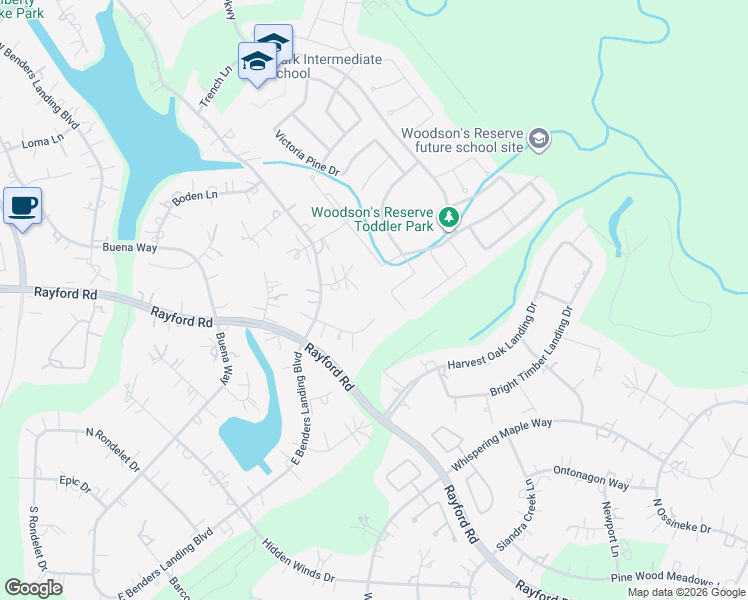 map of restaurants, bars, coffee shops, grocery stores, and more near 4123 Calvert Cove Court in Spring