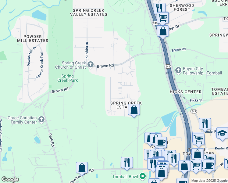 map of restaurants, bars, coffee shops, grocery stores, and more near 29514 Imperial Creek Drive in Tomball
