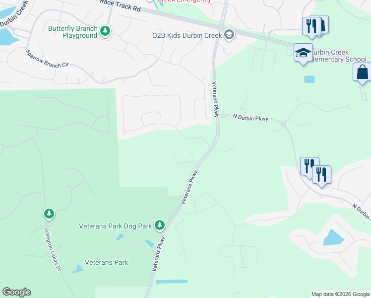 map of restaurants, bars, coffee shops, grocery stores, and more near 223 Gladstone Court in Saint Johns
