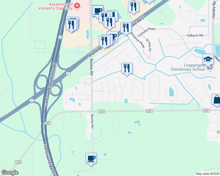 map of restaurants, bars, coffee shops, grocery stores, and more near 1861 MacKenzie Ct N in Middleburg