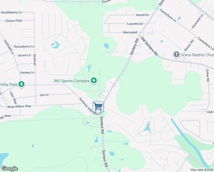 map of restaurants, bars, coffee shops, grocery stores, and more near 24094 Sorters Road in Porter