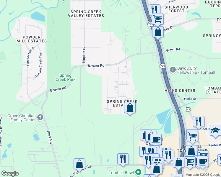 map of restaurants, bars, coffee shops, grocery stores, and more near 29514 Imperial Creek Drive in Tomball