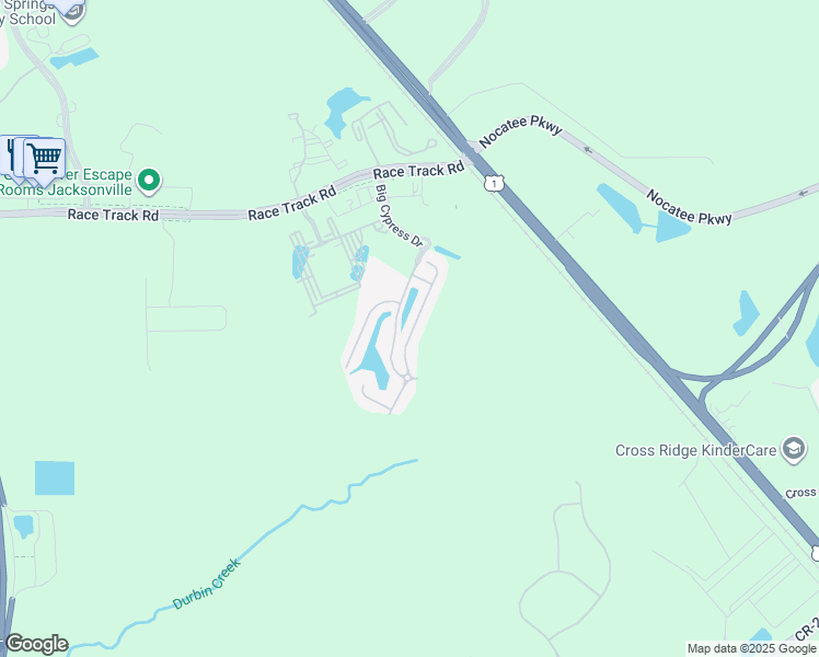 map of restaurants, bars, coffee shops, grocery stores, and more near 855 Black Cherry Drive South in Saint Johns