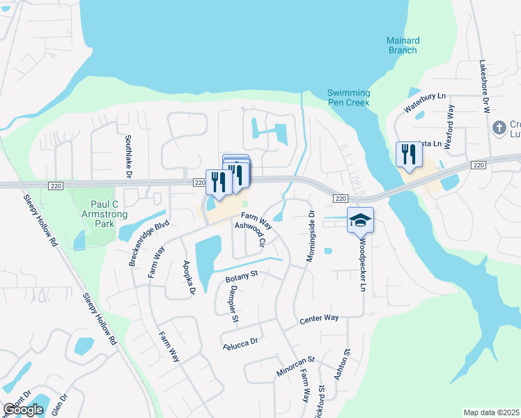 map of restaurants, bars, coffee shops, grocery stores, and more near 1621 Morningside Drive in Middleburg