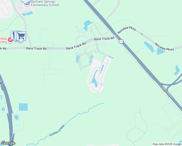 map of restaurants, bars, coffee shops, grocery stores, and more near 465 Walnut Drive in Saint Johns