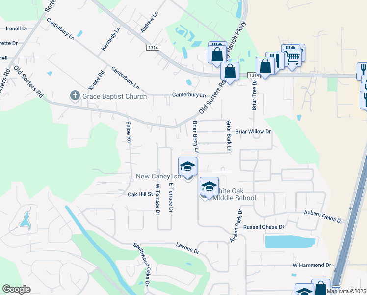 map of restaurants, bars, coffee shops, grocery stores, and more near 20849 Briar Chase Drive in Montgomery County