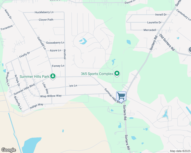 map of restaurants, bars, coffee shops, grocery stores, and more near 18621 Summer Hills Boulevard in Porter