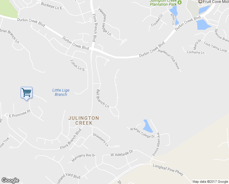 map of restaurants, bars, coffee shops, grocery stores, and more near 440 Bell Branch Lane in Saint Johns