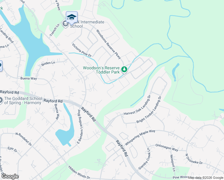 map of restaurants, bars, coffee shops, grocery stores, and more near 4127 Calvert Cove Court in Spring