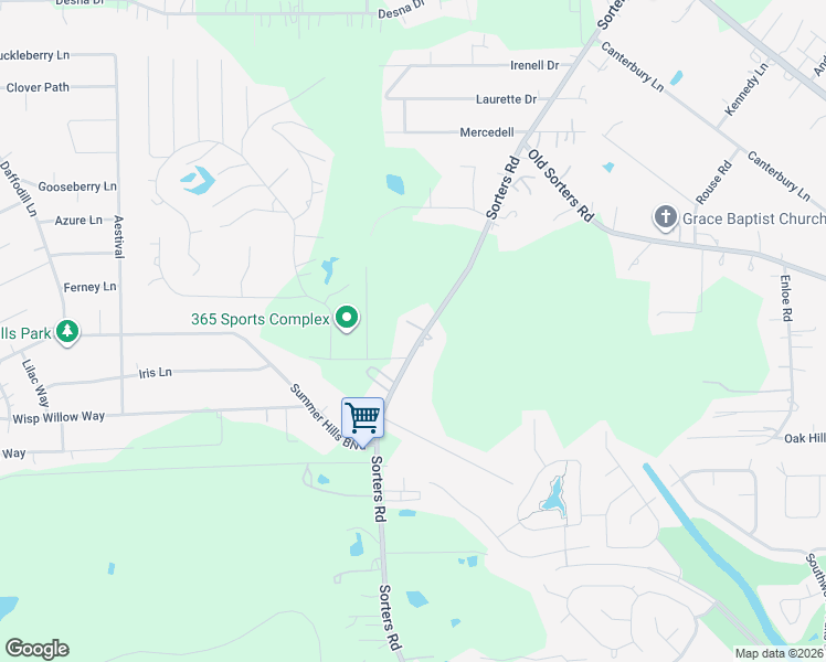 map of restaurants, bars, coffee shops, grocery stores, and more near 24094 Sorters Road in Porter
