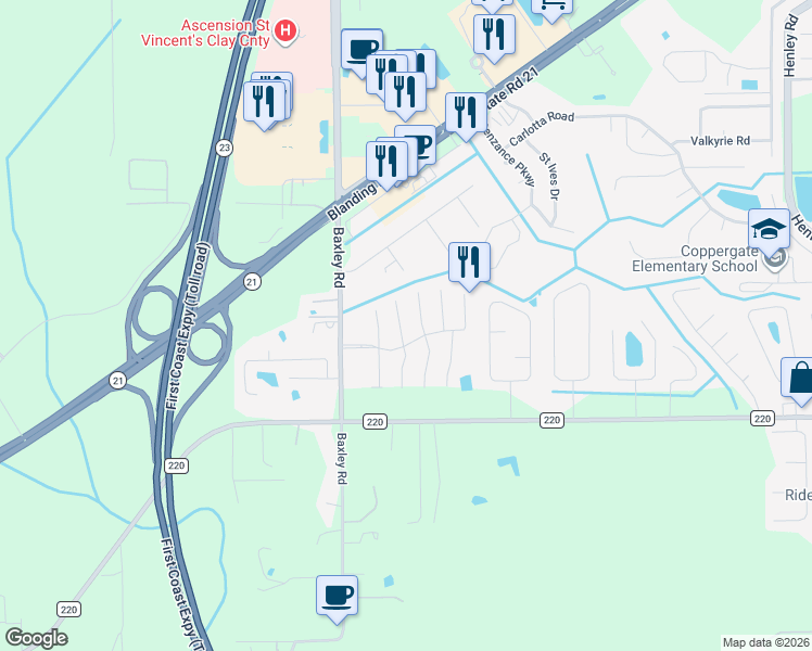 map of restaurants, bars, coffee shops, grocery stores, and more near 1855 Mackenzie Court North in Middleburg