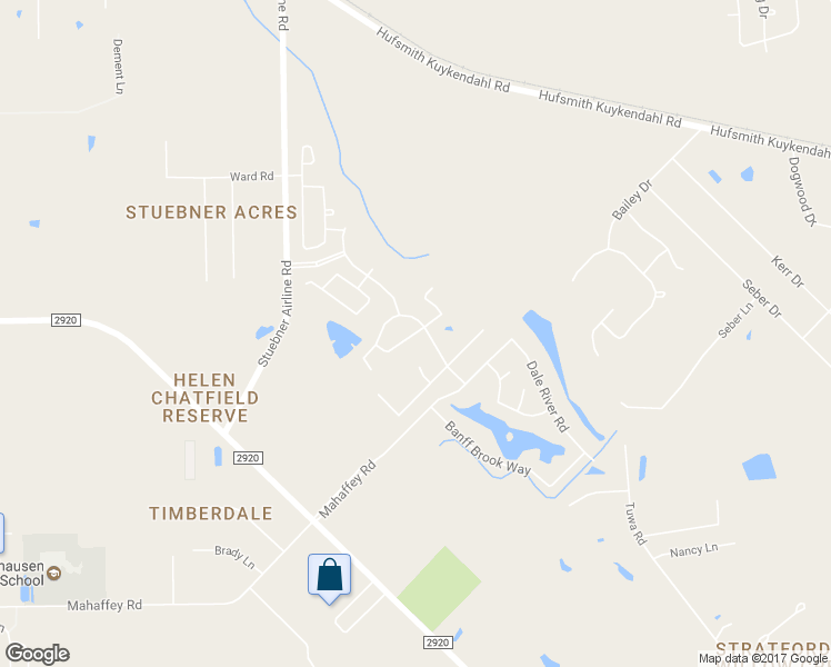 map of restaurants, bars, coffee shops, grocery stores, and more near Black Birch Lane in Tomball