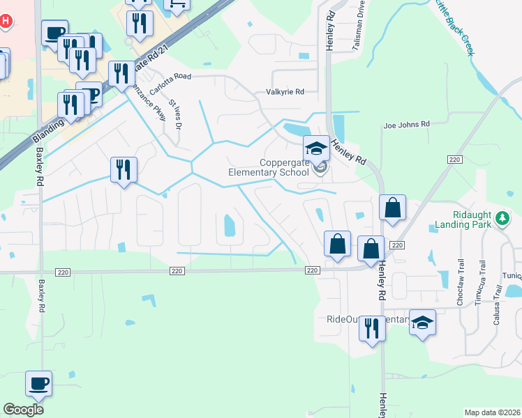 map of restaurants, bars, coffee shops, grocery stores, and more near 1846 Hollars Place in Middleburg