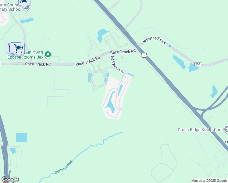 map of restaurants, bars, coffee shops, grocery stores, and more near 465 Walnut Drive in Saint Johns