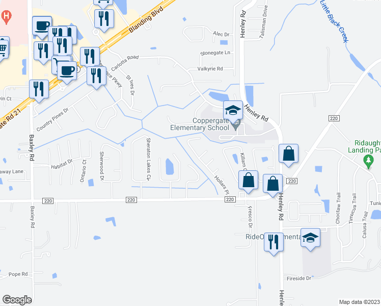 map of restaurants, bars, coffee shops, grocery stores, and more near 1844 Hollars Place in Middleburg