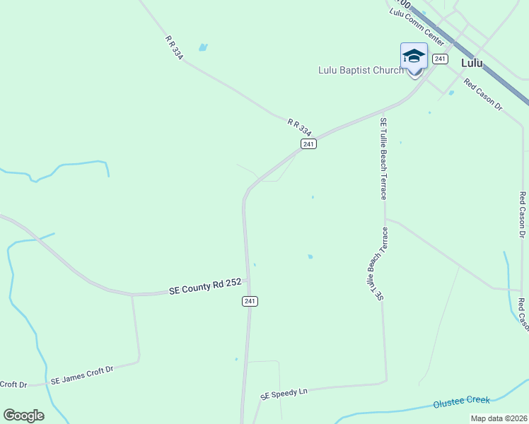 map of restaurants, bars, coffee shops, grocery stores, and more near 1142 County Road 241 South in Lulu