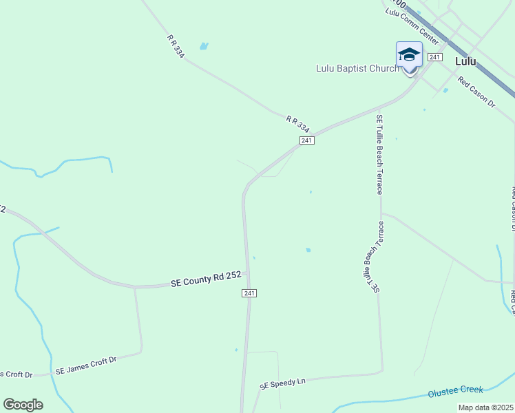 map of restaurants, bars, coffee shops, grocery stores, and more near 1142 County Road 241 in Lulu