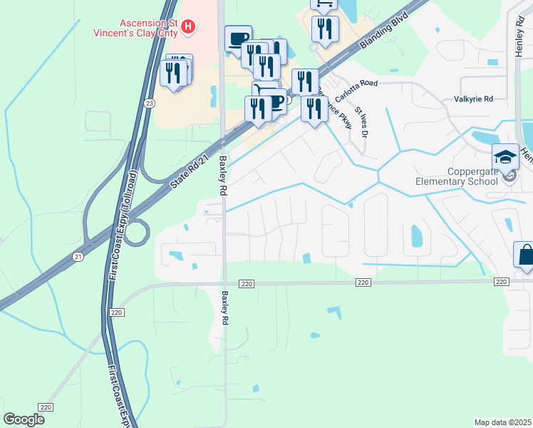 map of restaurants, bars, coffee shops, grocery stores, and more near 1849 Mackenzie Court North in Middleburg