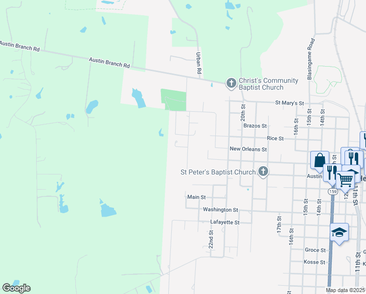 map of restaurants, bars, coffee shops, grocery stores, and more near 530 25th Street in Hempstead
