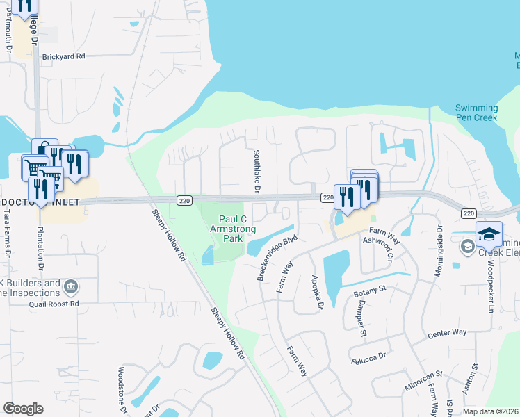 map of restaurants, bars, coffee shops, grocery stores, and more near 2285 County Road 220 in Middleburg
