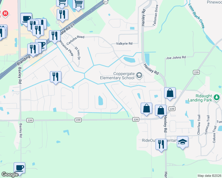 map of restaurants, bars, coffee shops, grocery stores, and more near 1836 Hollars Place in Middleburg