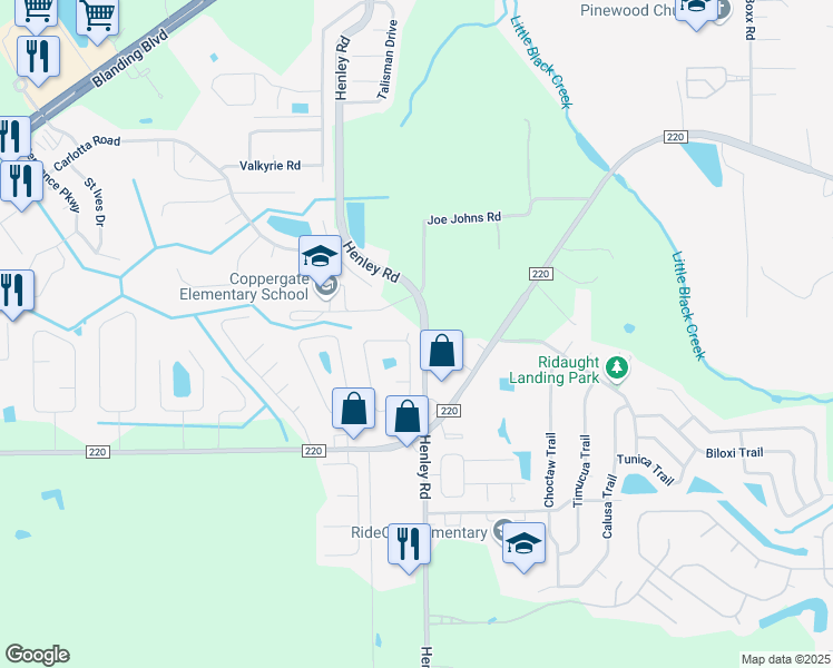 map of restaurants, bars, coffee shops, grocery stores, and more near 1826 Blarney Circle in Middleburg