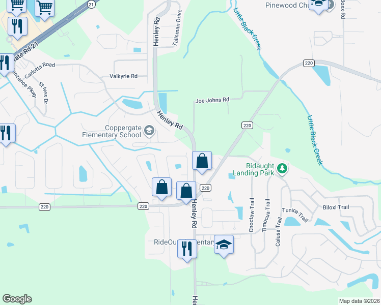 map of restaurants, bars, coffee shops, grocery stores, and more near 1828 Blarney Circle in Middleburg
