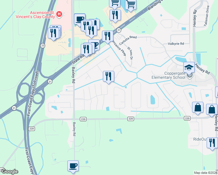 map of restaurants, bars, coffee shops, grocery stores, and more near 1830 Sherwood Drive in Middleburg
