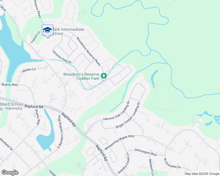map of restaurants, bars, coffee shops, grocery stores, and more near 5353 Cherry Spring Drive in The Woodlands