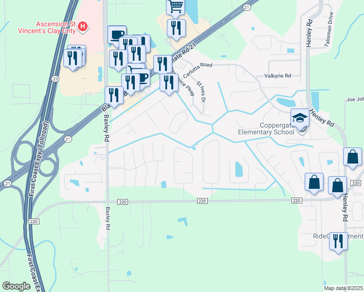 map of restaurants, bars, coffee shops, grocery stores, and more near 1824 Sherwood Drive in Middleburg