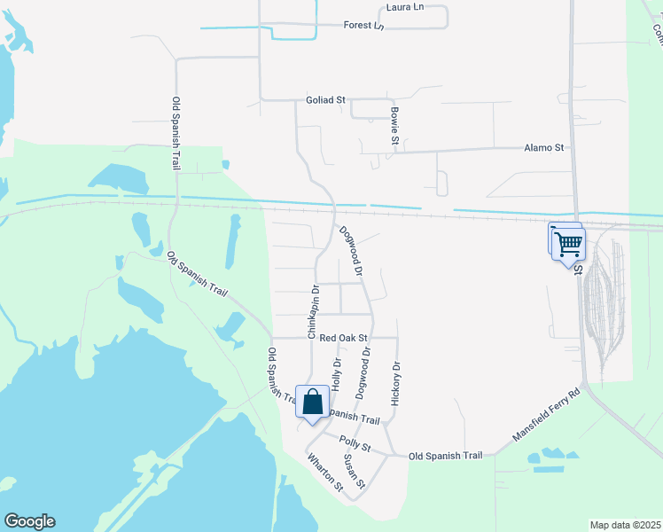 map of restaurants, bars, coffee shops, grocery stores, and more near 1660 Redbud Street in Vidor