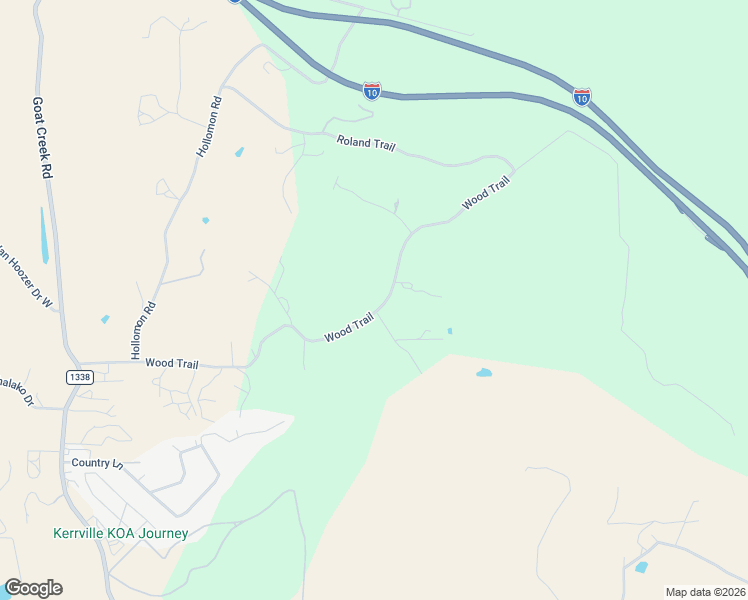 map of restaurants, bars, coffee shops, grocery stores, and more near 319 Wood Trail in Kerrville